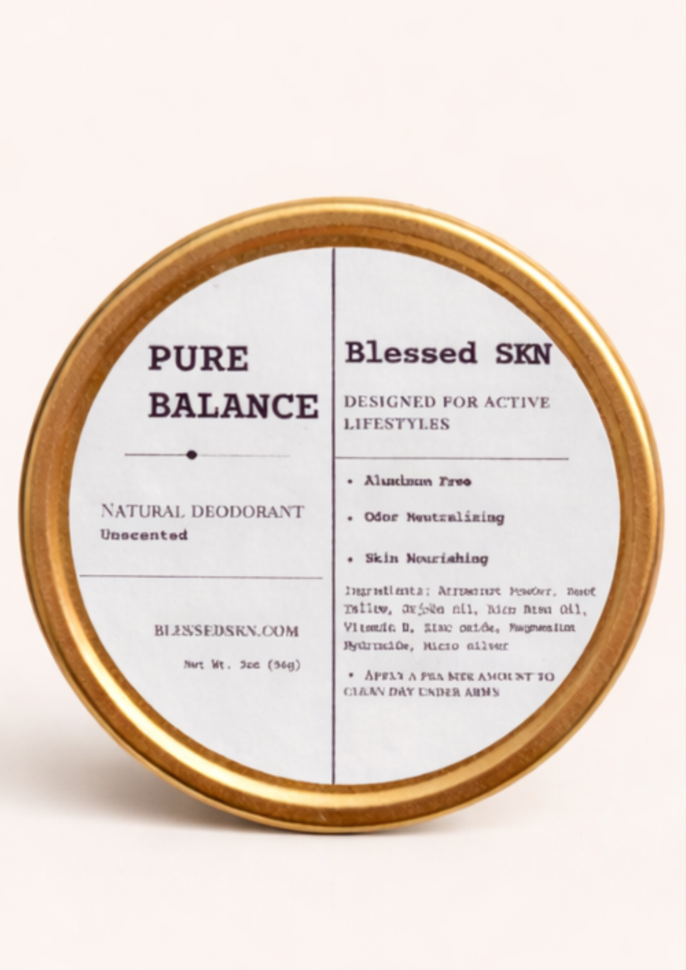 Pure balance natural deodorant